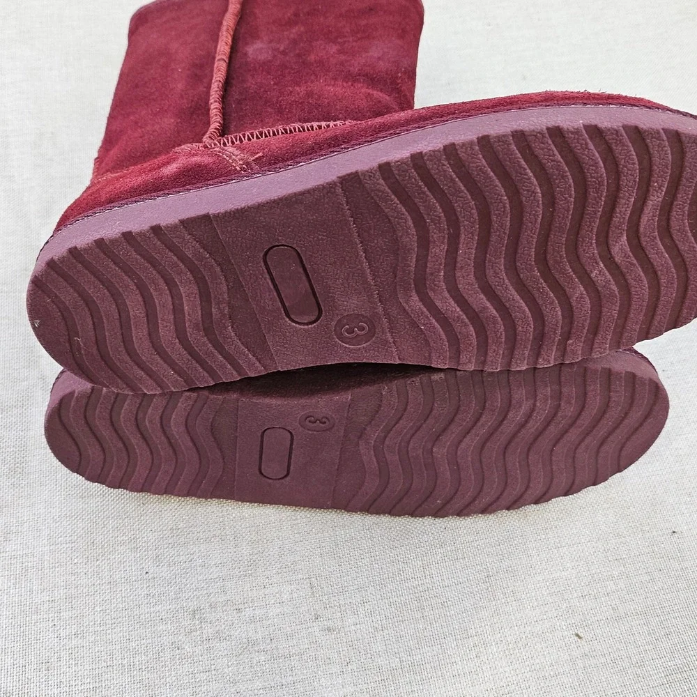 Cherokee Tessa Burgundy Suede with Faux‎ Fur Lined Boots Youth Size 3